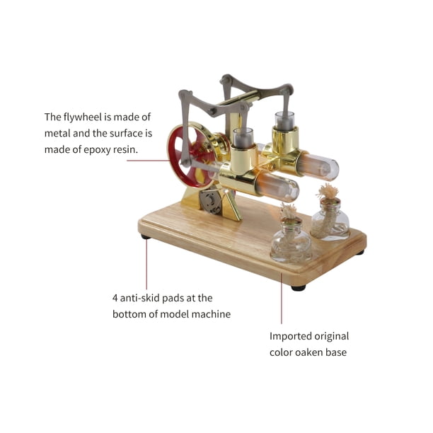 Moteur Stirling basse température, modèle d'éducation à la vapeur thermique, Kit de bricolage, modèle de moteur Stirling basse température  21