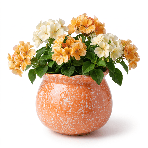 EFISPSS Hand-Patted Glaze Self Watering Ceramic Planter with Inner Clay Pot, 6 Inch Terracotta Orange African Violet Pots, Indoor Herb & Plant Pot, Home Decor