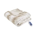 thumbnail image 1 of Beautyrest Ultra Soft Faux Fur Reverse to Mink Auto Shut Off Electric Blanket Throw with 3 Heat Level Setting Controller 50x70 Sand Tip Dye, 1 of 5