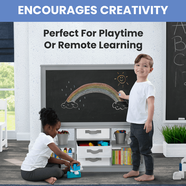 Delta Children At-Home Artist Center Deluxe, Gray Easel photo 2