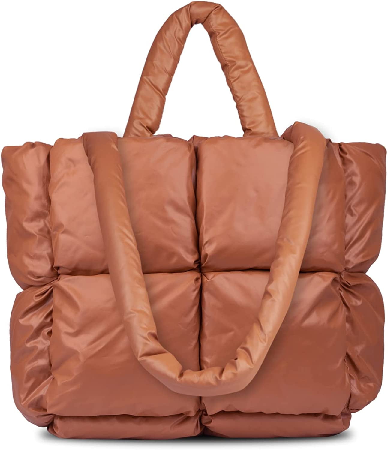 Wehilion Ladies Large Quilted Tote Bag Winter Soft Quilted Shoulder Bag