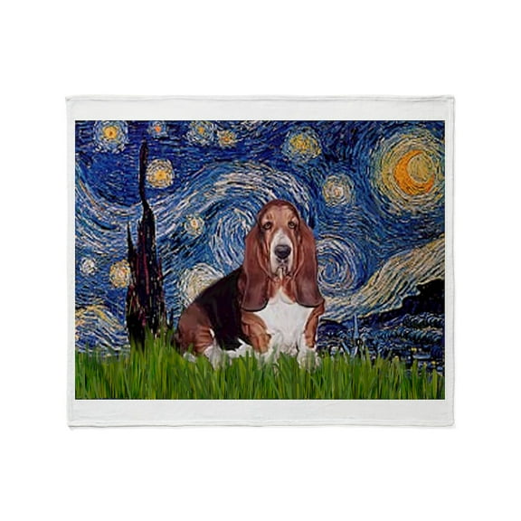 CafePress - Starry / Basset Hound Throw Blanket - Soft Fleece Throw Blanket, 50"x60" for All Ages