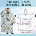 thumbnail image 4 of Oversized Wearable Blanket Hoodie,LightBeige Cartoon Dinosaurs Plants Pattern Sherpa Blanket Hoodie with Super Pockets,Super Warm Fuzzy Pullover for Women & Men, 4 of 6