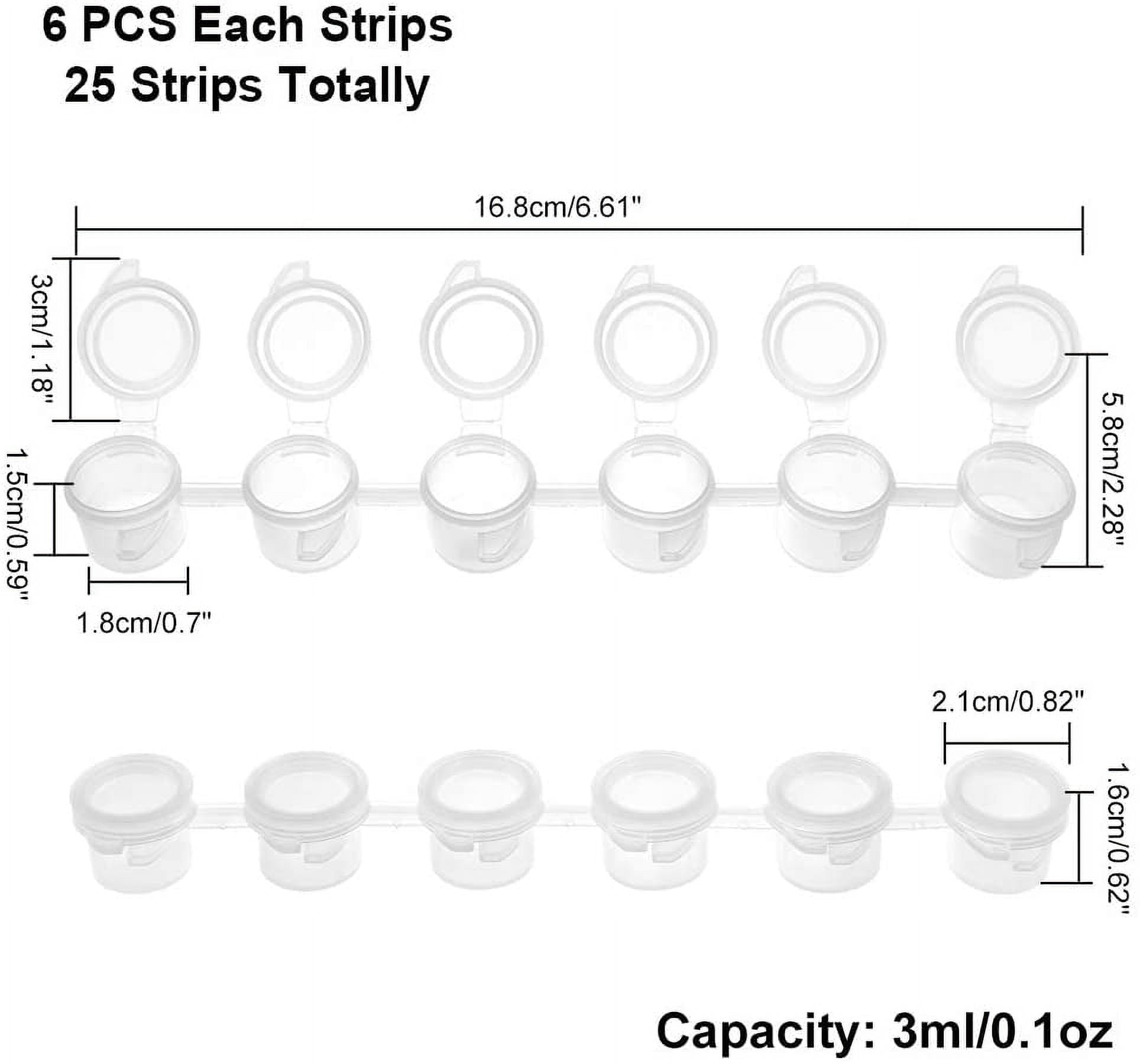 3ml 6 box Plastic Empty Paint Palette Paint Box Art School Supplies Clear 16.8x2.1x1.5cm Capacity: 3ml