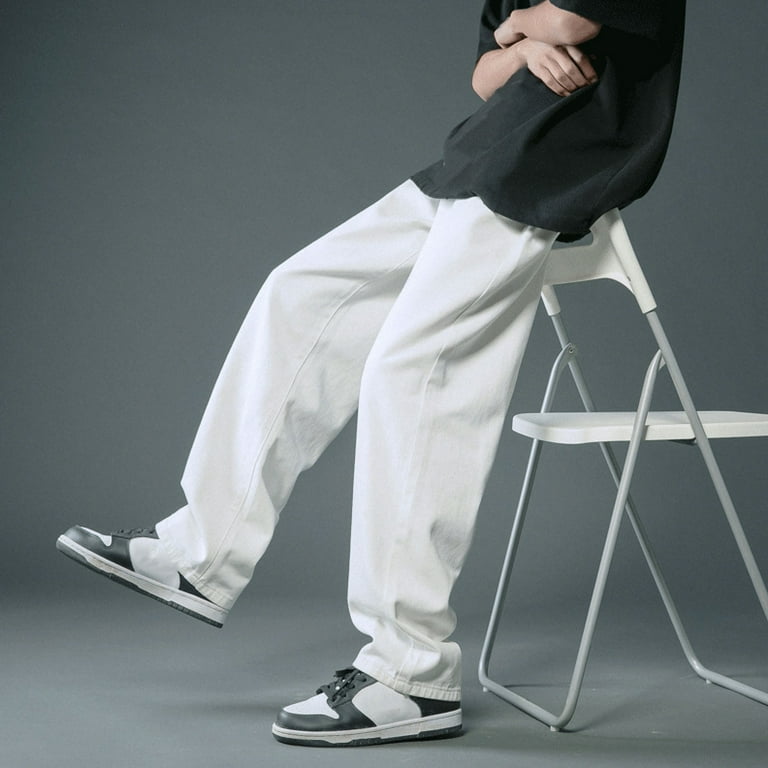 white men casual fashion loose plus size jeans street wide white men casual fashion loose plus size jeans street wide