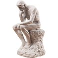 thumbnail image 1 of The Thinker Statue in Premium Cold Cast Retro Bronze- 9.64-Inch Premium Grade Collectible Figurine Design Rodin's The Thinker Inspired Decorative Statue (Sandstone Color), 1 of 1