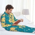 thumbnail image 6 of Naloa World Map With Landmarks Men’s Pajamas Set - Long Sleeve Button Down Sleep Shirt and Pajama Bottoms Sleepwear Set-XX-Large, 6 of 7