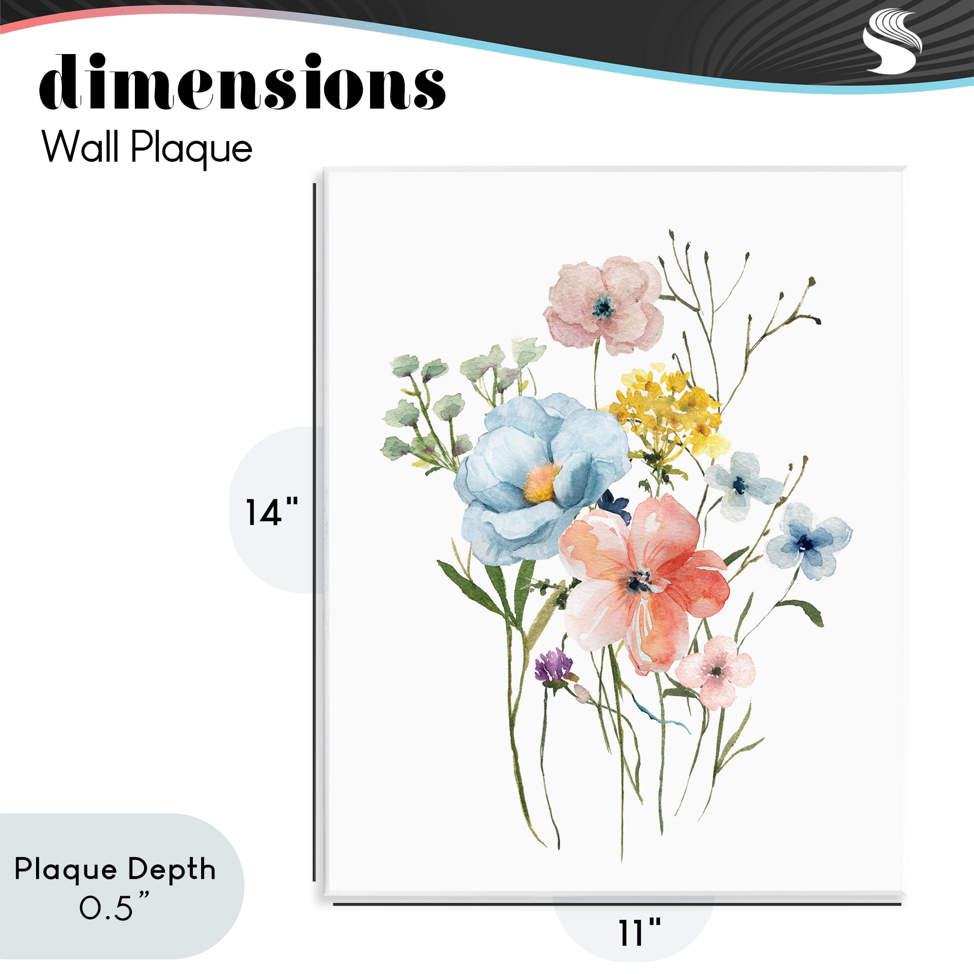 Stupell Industries Spring Meadow Wild Flowers Wall Plaque Art, design by Livi Finn