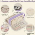 thumbnail image 3 of TRIPGEAR 2 Compartment Flower Quilted Pencil Pouch with Zipper Handle,Soft Box For School, 3 of 6