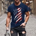 thumbnail image 2 of 4th of July Shirts for Men American Flag Patriotic Shirts 250 Anniversary USA Stars and Stripes Independence Day Tee Top Big and Tall Size M-5XL Dark Blue, 2 of 5
