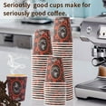 thumbnail image 5 of 100 Count High Quality Disposable Paper Hot Coffee Cups with Lids, Perfect For Hot Drinks Tea & Coffee, Coffee Shops And Bars (8oz, Coffee Bean Design), 5 of 8