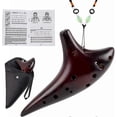 thumbnail image 2 of 12 Holes Ocarina Alto C Smoked Straw Ceramic Ocarinas With Protective Bag Starter Song Boo, 2 of 5