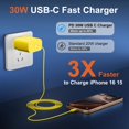 thumbnail image 3 of Cargador rápido USB-C Vilive de 30 W, paquete doble con cable de 3 m, 3 of 6