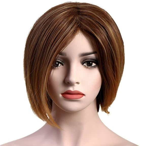13 Inch Short Straight Hair Flapper Cosplay Costume Bob Wig (Amber Blonde)