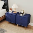 thumbnail image 3 of MROJISC Nightstand Set of 2,Bedside Table with 2 Drawers Storage,Wood Dresser for Bedroom and Living Room,End Table with Gold Metal Handle,Blue, 3 of 6