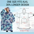 thumbnail image 4 of Oversized Wearable Blanket Hoodie,White and Blue Of Animal Print Sherpa Blanket Hoodie with Super Pockets,Super Warm Fuzzy Pullover for Women & Men, 4 of 6