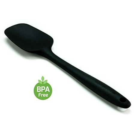 Black Dishwasher Drawer - Ovente BPA-Free Premium Silicone Spatulas with Stainless Steel Core, 500?F Heat-Resistant, Non-Stick, Dishwasher Safe, Ergonomic Design, Multi-Color ? Black (SP2001B)