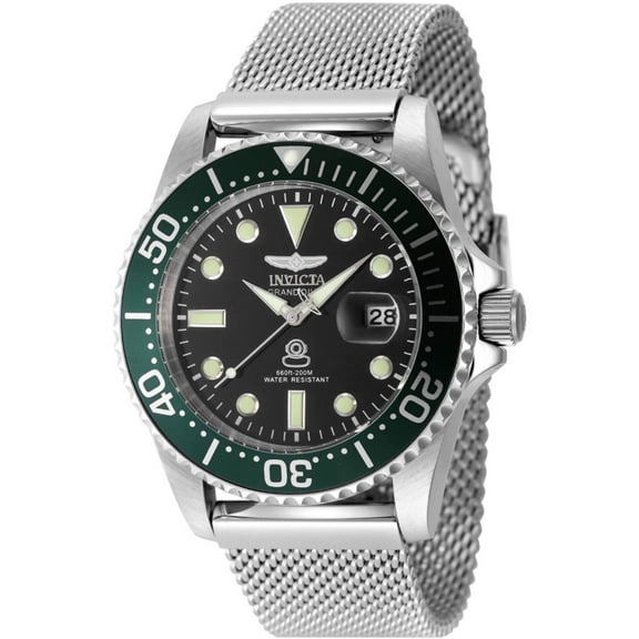 Invicta 48214 Men's Pro Diver Black Dial Silver Bracelet Watch