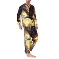 thumbnail image 2 of Sikiie Golden Sky Bald Eagle Mens Pajama Set, Soft Warm Long Sleeve Sleepwear, Cozy Button-Down Pjs for Men-Small, 2 of 7