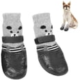 thumbnail image 1 of 4 protectores de patas, zapatos impermeables para perros, botas protectoras para perros, calcetines ajustables antideslizantes de algodón negro para perros pequeños y medianos (M, 1 of 5