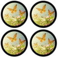 thumbnail image 2 of Silicone Non-Slip Drink Coasters with Removable Printed Absorbent Felt Pad - Set of 4 - Butterflies, 2 of 3