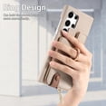thumbnail image 2 of Compatible for Samsung Galaxy S24 Ultra Zipper Wallet Case with Card Holder, Rotation Ring Kickstand Case, PU Leather Card Slots RFID Blocking Protection Phone Case Shockproof Cover, Khaki, 2 of 11