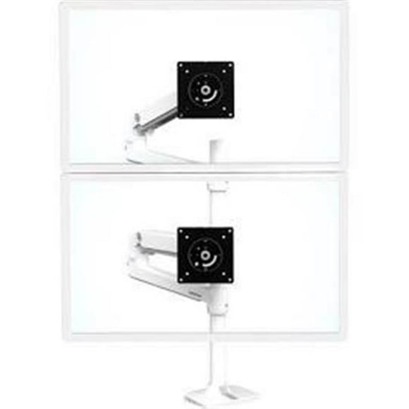 40 in. LX Dual Stacking Arm Tall Pole Desk Mount for 2 LCD Displays