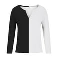 thumbnail image 4 of hotojiny Womens Tops V Neck Long Sleeve Casual Shirts Color Block Knit Comfy Pullover Blouses Fall Fashion Tunics Tees, 4 of 5