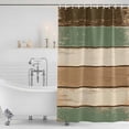 thumbnail image 4 of Farmhouse Sage Green Brown Waterproof Fabric Shower Curtain,Country Vintage Wooden Waterproof Fabric Shower Curtain for Bathroom Curtains Bathtubs Hotel Shower Curtains with 12 Hooks Stall 54x78in, 4 of 8