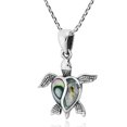 thumbnail image 2 of Ocean Life Sea Turtle Heart Abalone Shell .925 Sterling Silver Necklace, 2 of 6