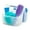 Blue, variant on madesmart 2-Compartment Soft Grip Shower Tote for Bathroom Organization, Plastic Storage Shower Caddy Bucket, Small, Frost
