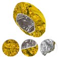 thumbnail image 3 of Unique Bargains 1 Pc Women Durable Shower Cap for Bathroom Business Travel Vacation Hotel Gold Tone Aluminum Foil, 3 of 4