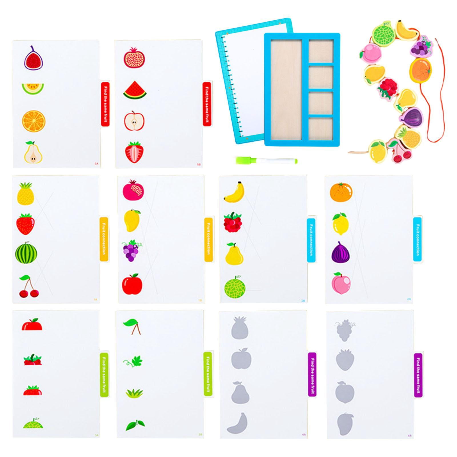 LeeQinersw Functional Matching Game Drawing Board Memory Game for Gift Interaction Activity fruit