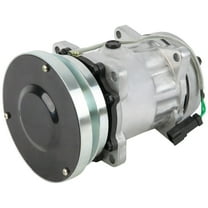 AC Compressor & 138mm V-Belt A/C Clutch Replaces Sanden SD7H15 4877 w/ 24v Coil & Single Wire Clutch Switch - BuyAutoParts