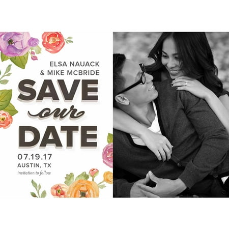 Flower Cascade Standard Save the Date