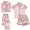 Pink, variant on Womensr Pajamas Sets Solid Color 4Pcs Plus Size Casual Lace Suspenders Shorts Home Wear Sleepwear