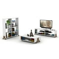 thumbnail image 4 of Homedora Wood Base With Wood Legs Colorful Coffee table White, 4 of 5