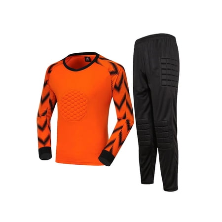 iiniim Boy s Football Soccer Goalie Outfit Goalkeeper Foam Padded Jersey with Long Pants Goalie Uniform
