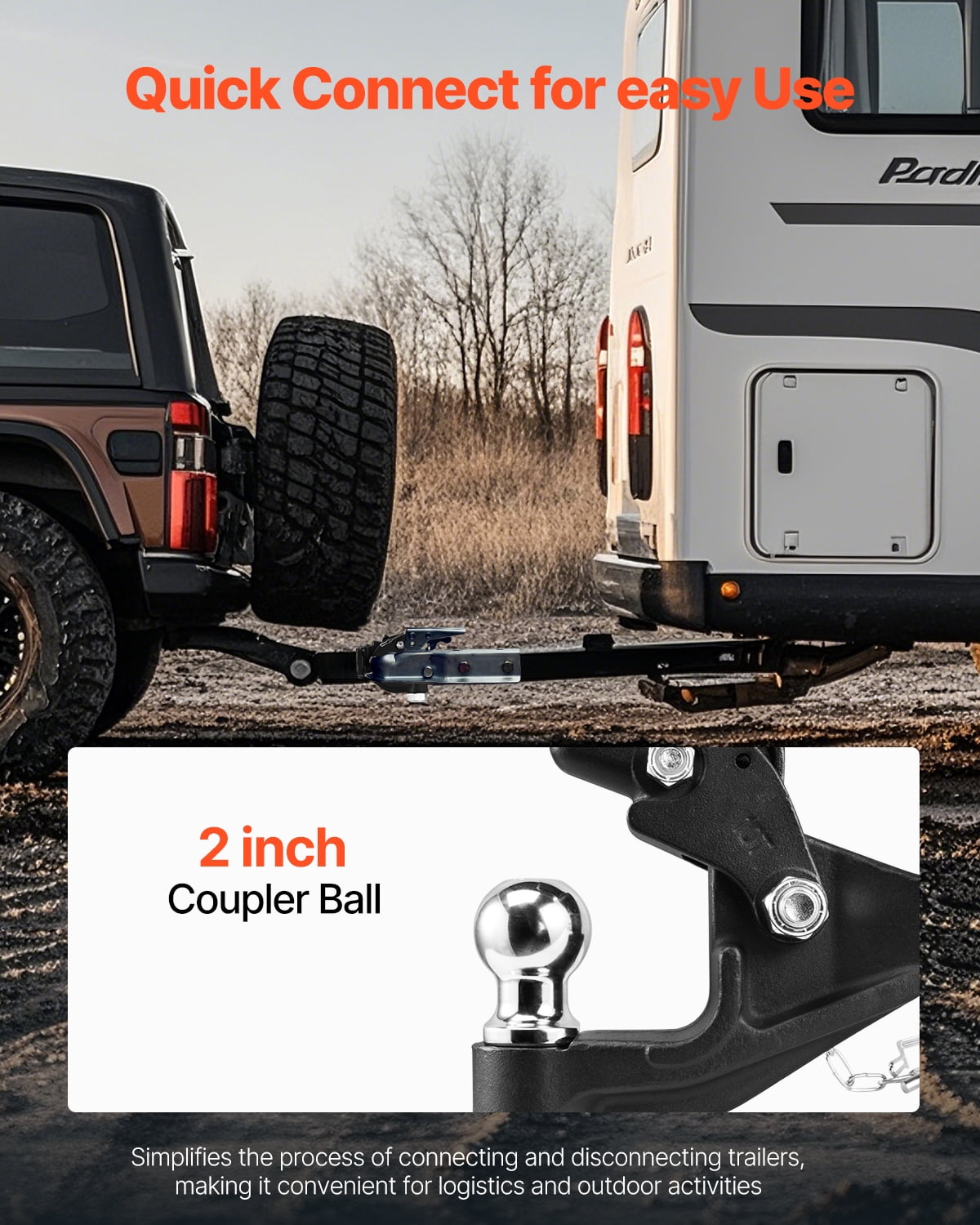 KFFKFF Pintle Hook, Capable of Towing 16000 lbs, Suitable for 2-inch Military Receiver Hitch Hook, Combined with 2-inch Hitch Ball, Compatible with 2.5 to 3-inch Lunette Ring, Black Coat Finish