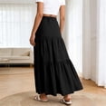 thumbnail image 5 of Women's Boho Tiered Maxi Skirt - 2026 Summer Trendy Flowy A-Line Long Skirt with Pockets for Beach Vacation & Casual Wear, 5 of 5