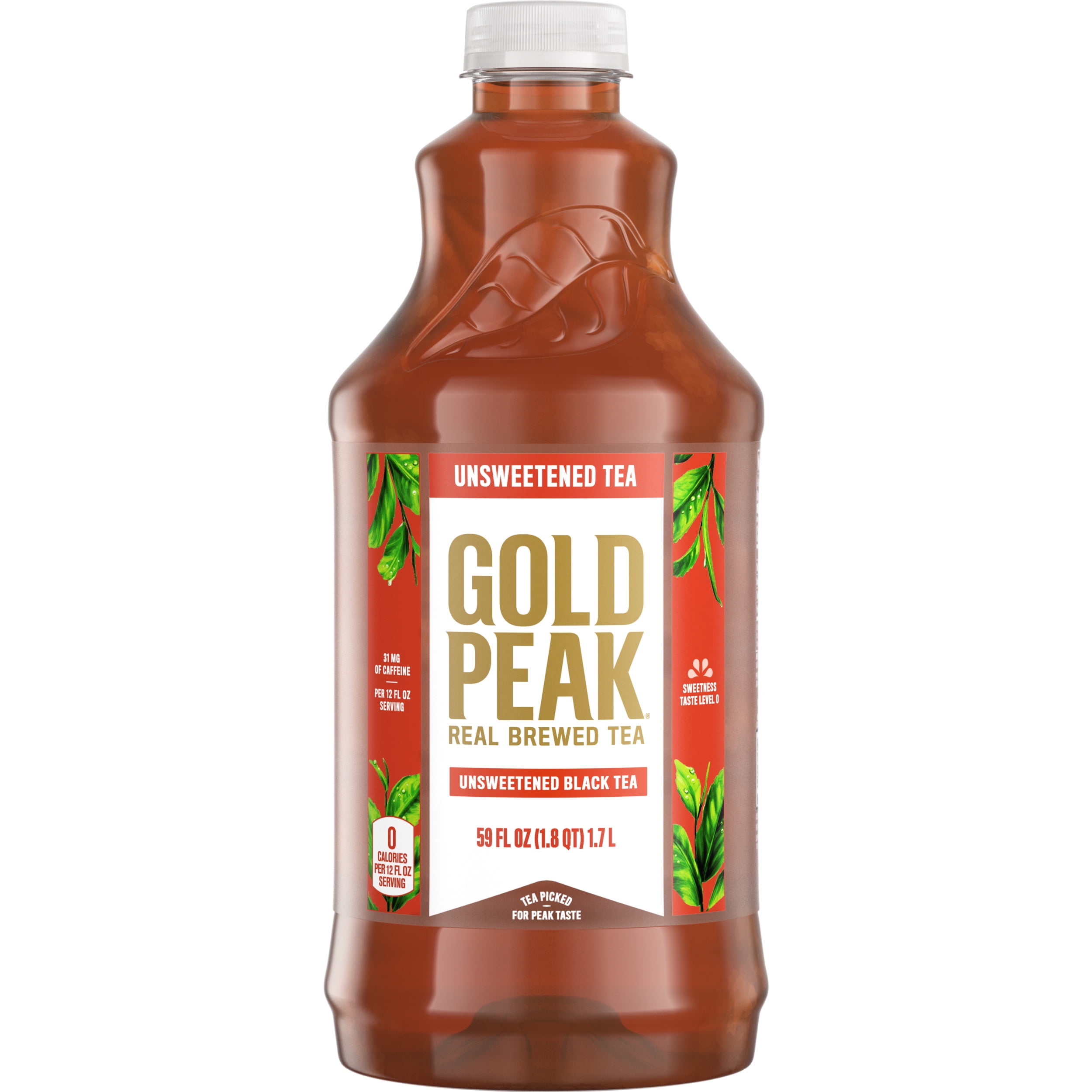 Gold Peak Real Brewed Tea Unsweetened Black Tea Drink, 59 fl oz ...