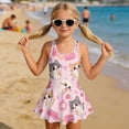 thumbnail image 3 of COEQINE Girls One Piece Bathing Suit with Skirt, Scoop Neck Sleeveless Wide Straps Swimwear, Polyester Spandex Swimsuit for Kids 12-13 Years, Machine Washable Cute Cat Ice Cream Pink, 3 of 8