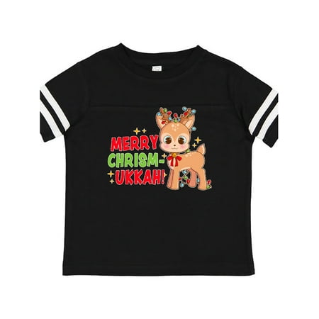 

Inktastic Merry Chrismukkah Cute Baby Reindeer with Lights Gift Toddler Boy or Toddler Girl T-Shirt