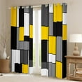 thumbnail image 2 of Feelyou Yellow Square Geometric Curtains Pack of 2 (42x84 Each), Vintage Artwork Abstract Curtains Blackout, Chic Rectangle Bedroom Curtains, Blackout Curtains Bedroom Decor, 2 of 6