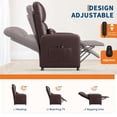 thumbnail image 6 of Garvee Electric Recliner Chair for Adult, Lazy Boy Recliner with Tall Back & Overstuffed Seat, Brown, 6 of 7