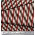 thumbnail image 3 of Soimoi Red Modal Satin Fabric Colorful Vertical Stripe Printed Fabric 1 Yard 42 Inch Wide, 3 of 3