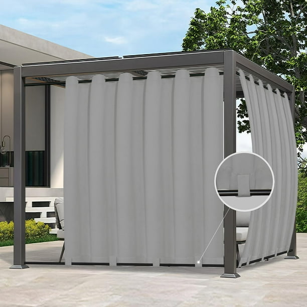 Cortina para exterior impermeable y a prueba de viento 280x305 cm