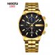 thumbnail image 4 of Relojes de cuarzo impermeables Nibosi 2501 para hombre, color de fondo dorado/negro, 4 of 8