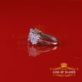thumbnail image 5 of King of Bling's 925 Sterling White Silver CZ 5.50ct Flower 7 stone Set Womens Ring Size 7, 5 of 12