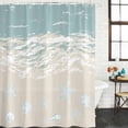 thumbnail image 2 of Blue Coastal Starfish Shower Curtain, Waterproof Shower Curtains for Bathroom, Summer Beach Ocean Abstract Art Washable Fabric Bathtub Curtain Set Bath Decor with 12 Hooks Long 72"x84", 2 of 8